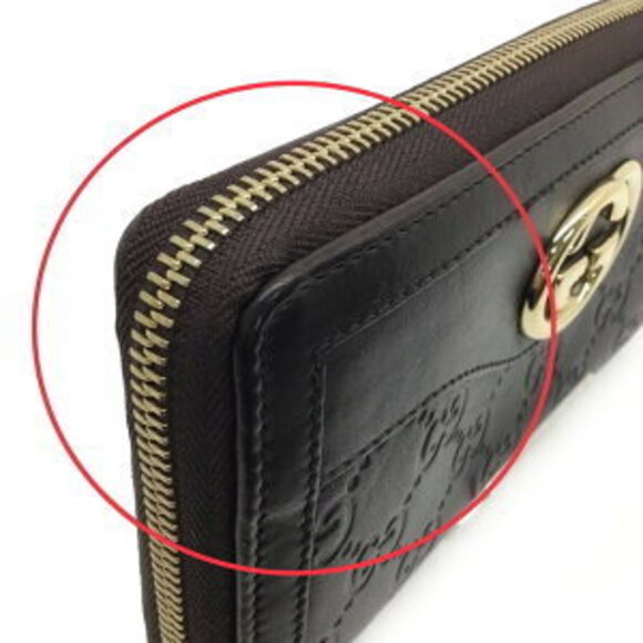 Gucci Shima Leather Long Zip Around Wallet Brown - Picture 8 of 9